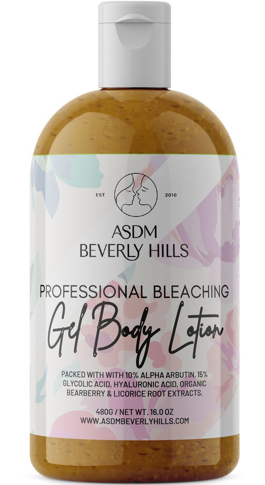 ASDM Beverly Hills Professional Gel Bleaching Lotion- With 10% Alpha Arbutin. Glycolic Acid, Bearberry & Licorice