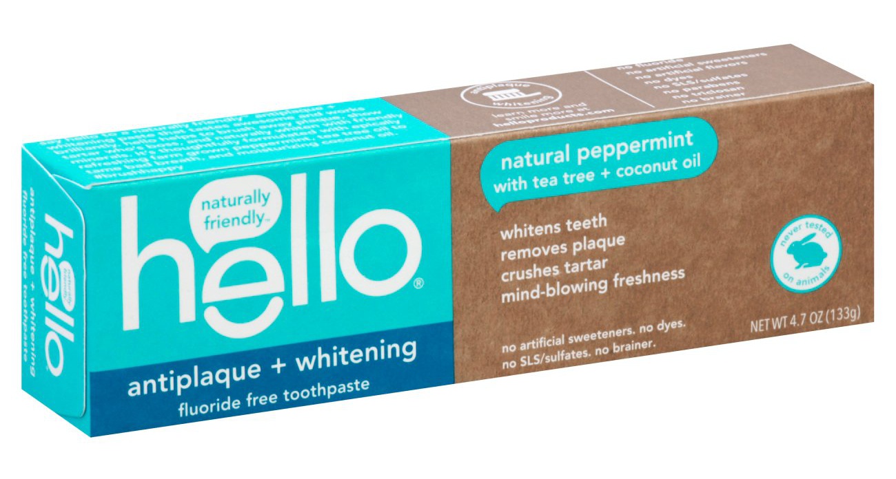 Hello Antiplaque And Whitening Toothpaste, Fluoride Free