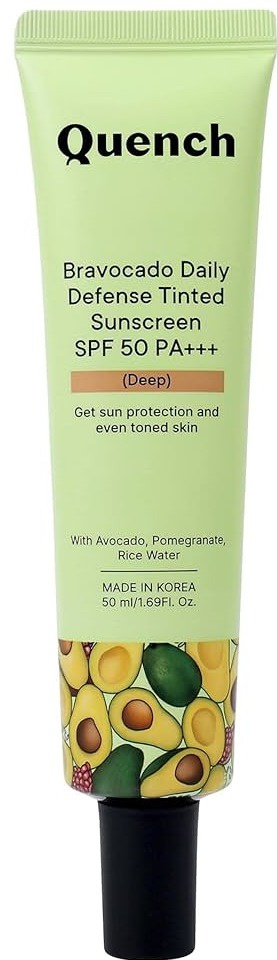 Quench botanics Daily Defense Tinted Sunscreen SPF 50 Pa+++ With Avocado Vitamins C & E -