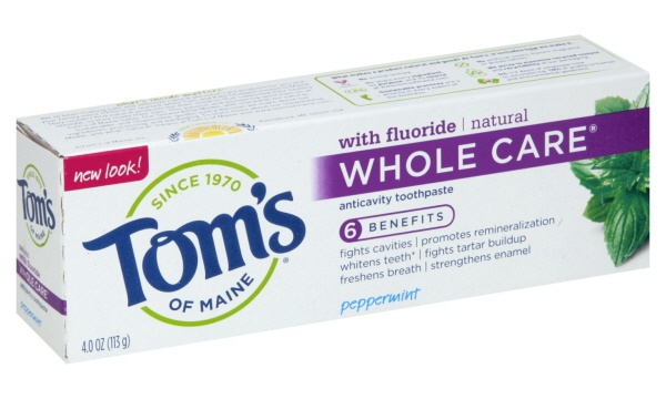 tom's of maine whole care peppermint toothpaste