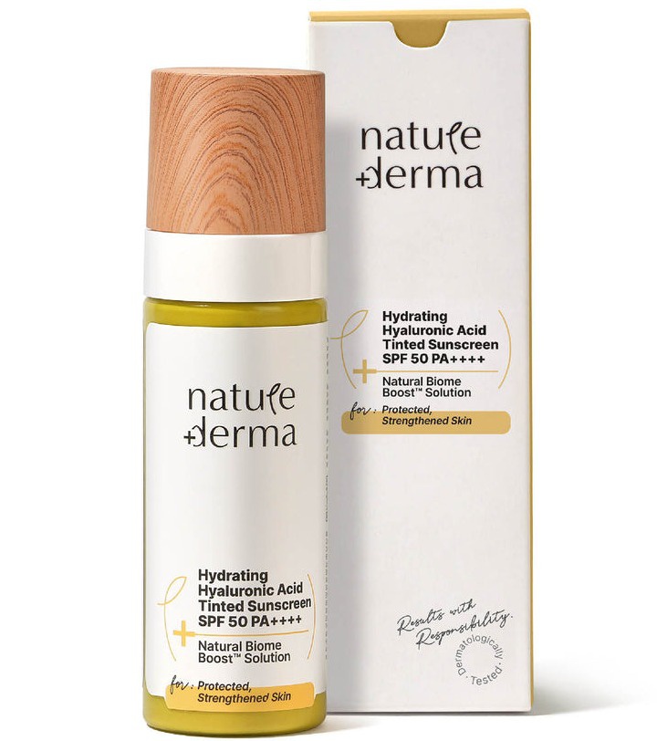 Nature Derma Hydrating Hyaluronic Acid Tinted Sunscreen SPF 50 Pa++++
