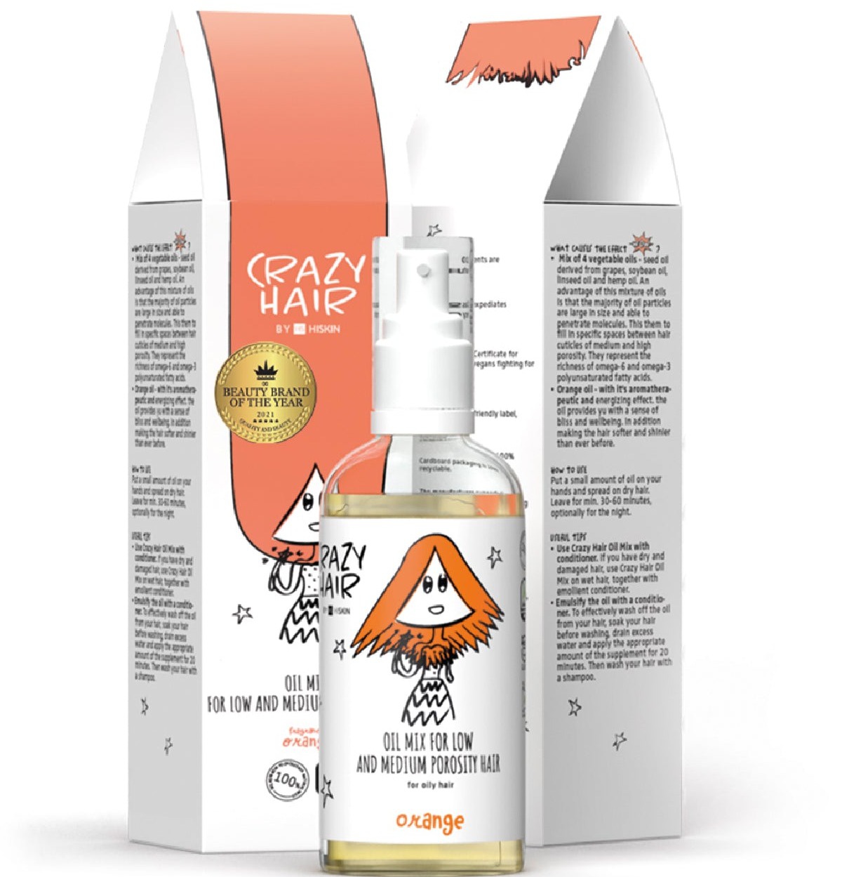 Hiskin Crazy Hair Oil Mix For Low And Medium Porosity Hair Orange