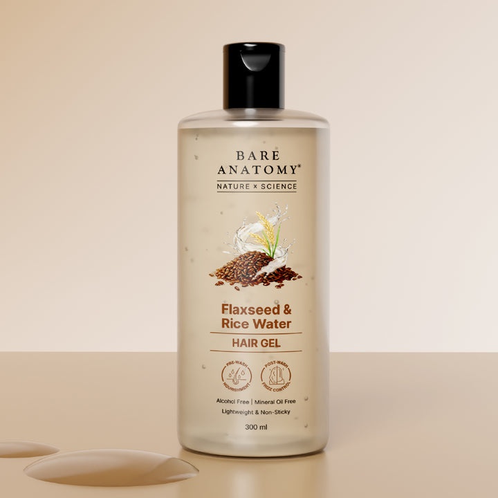 Bare Anatomy Flaxseed & Rice Water Hair Gel With Aloe Vera Extract And Coconut Milk Protein