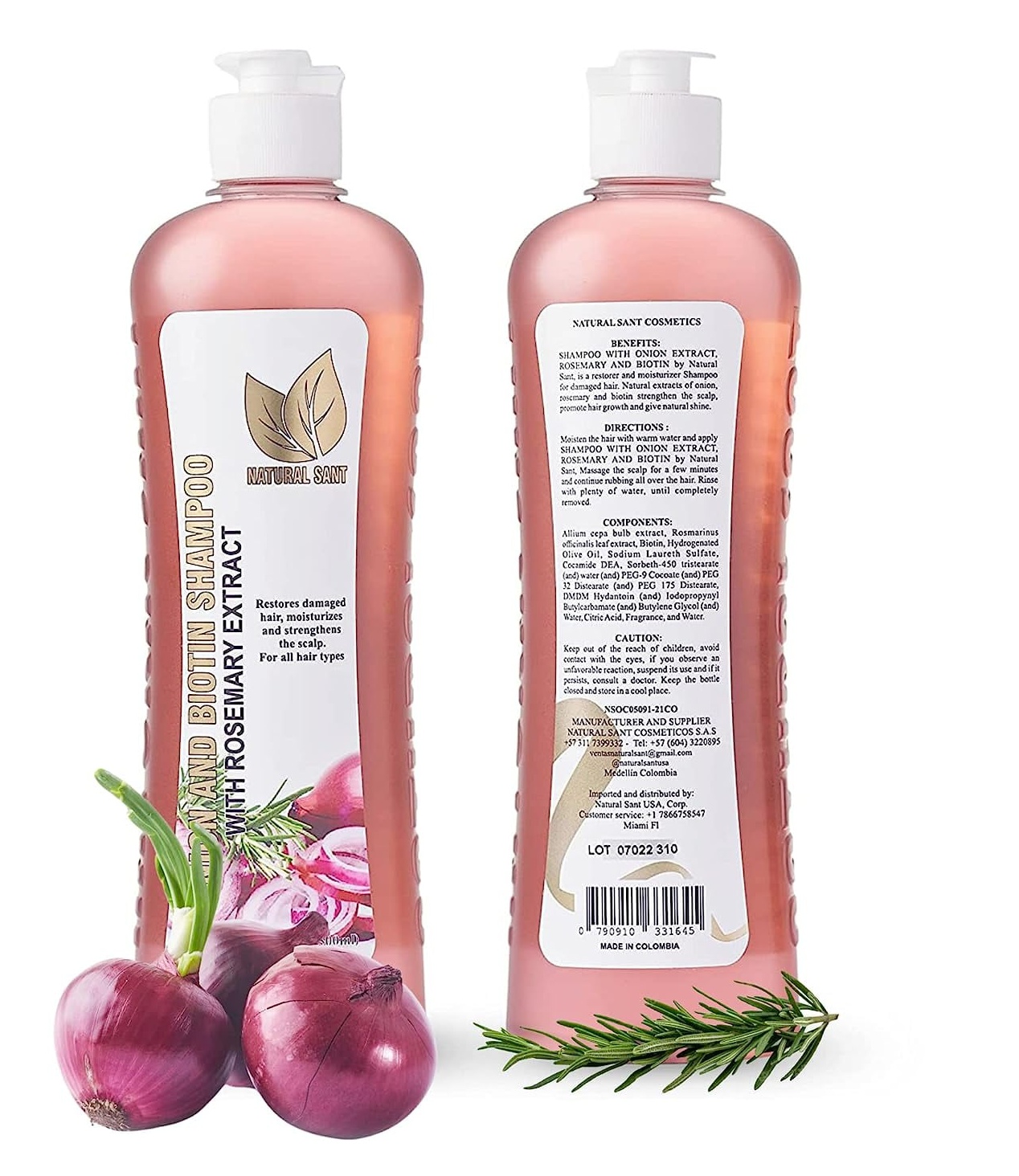 Natural Sant USA Onion Biotin Rosemary Shampoo