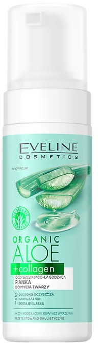 Eveline Organic Aloe + Collagen Purifying And Soothing Face Cleansing Foam