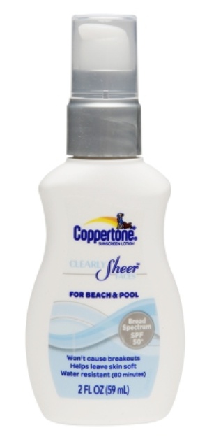 Coppertone Clearly Sheer Faces For Beach & Pool Sunscreen Lotion SPF 50