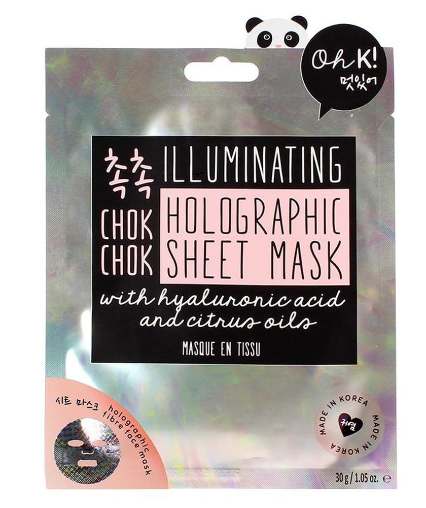 Oh ok Chok Chok Illustrating Holographic Sheet Mask With Hyaluronic Acid And Citrus Oils