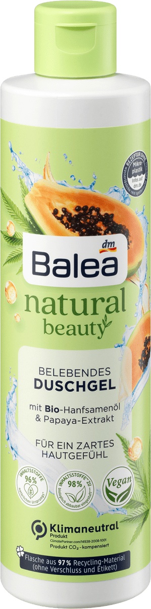 Balea DM Natural Beauty Shower Gel With Hemp Seed And Papaya Oil