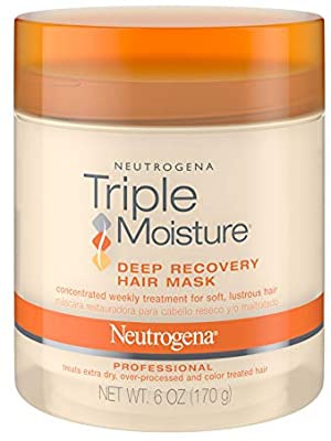 Neutrogena Triple Moisture Deep Recovery Hair Mask Moisturizer For Extra Dry Hair, Damaged & Over-Processed Hair, Hydrating Hair Treatment With Olive, Meadowfoam & Sweet Almond