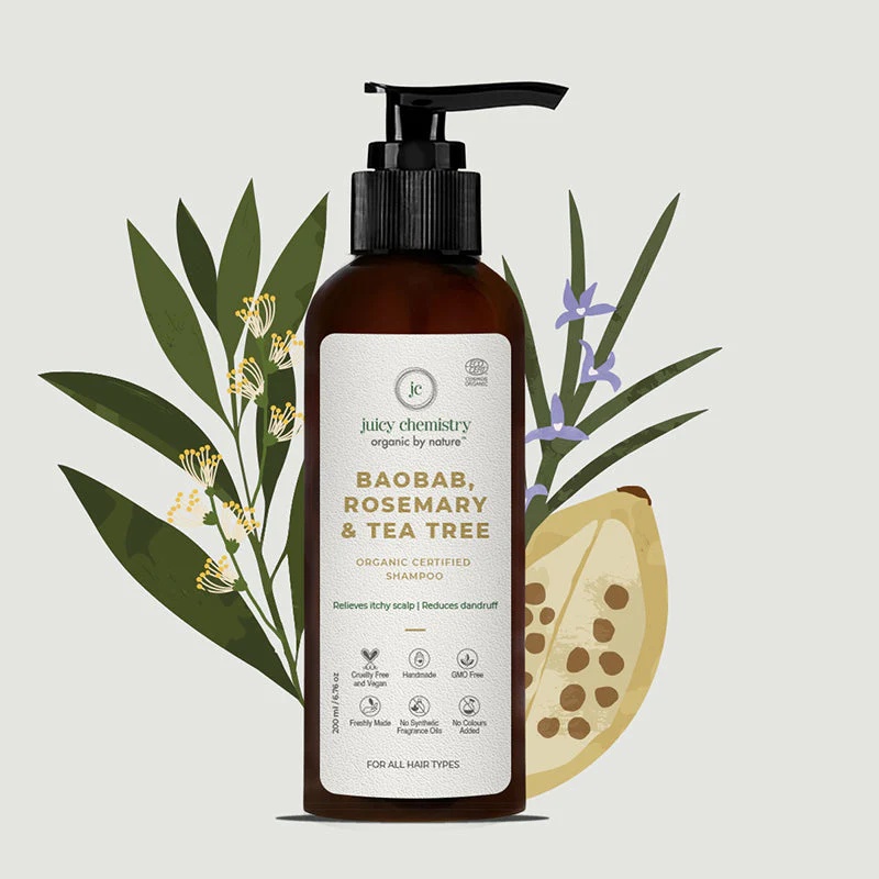 juicy chemistry Baobab, Rosemary And Tea Tree Shampoo