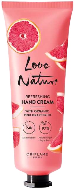 Oriflame Love Nature Refreshing Hand Cream With Organic Pink Grapefruit