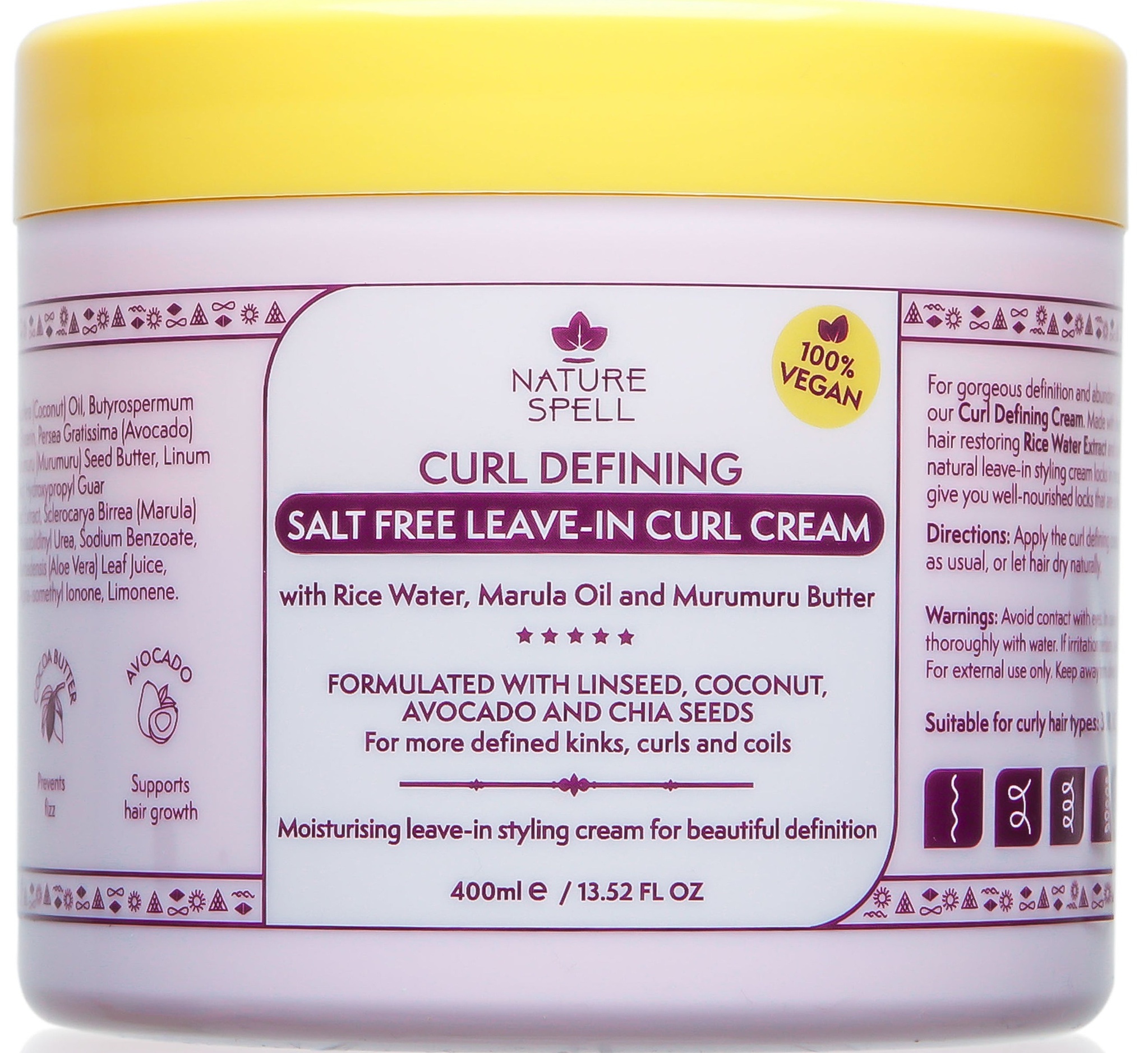 NATURE SPELL Curl Defining Salt Free Leave In Curl Cream