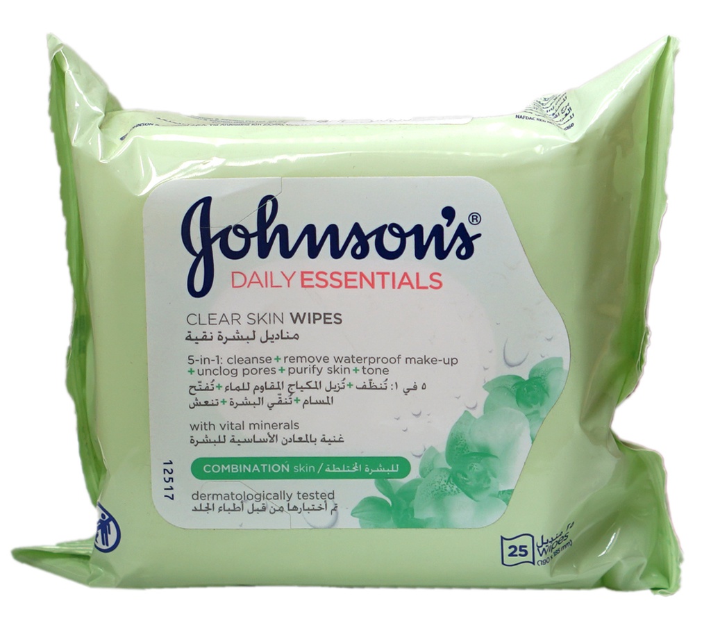 Johnson's Clear Skin Wipes For Combination Skin