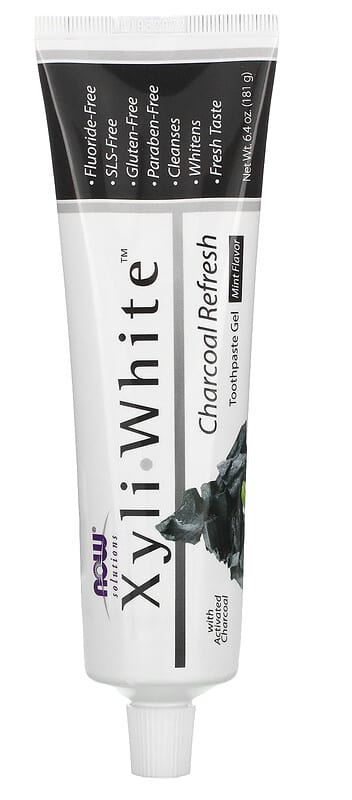 Now Foods Solutions Xyliwhite Toothpaste Gel -  Charcoal Refresh & Mint