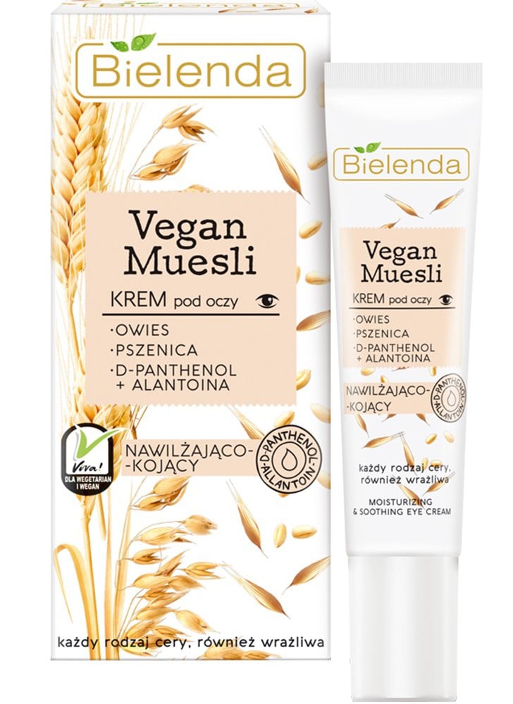 Bielenda Vegan Muesli | Oats + Wheat + D-Panthenol + Allantoin Soothing Eye Cream