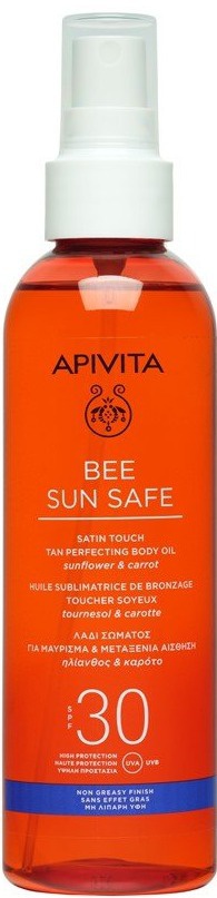 Apivita Bee Sun Safe Satin Touch Tan Perfecting Body Oil SPF 30