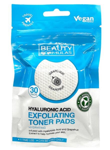 Beauty Formulas Hyaluronic Acid Exfoliating Toner Pads