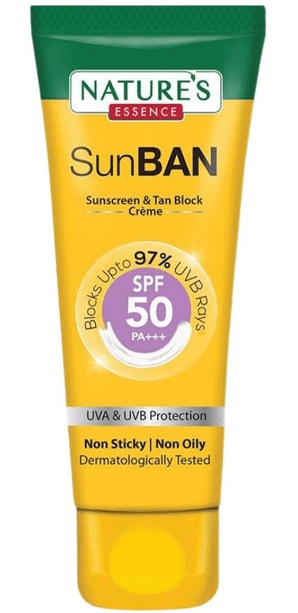 Nature's essence Sunban SPF 50 Pa+++ Sunscreen And Tan Block Créme