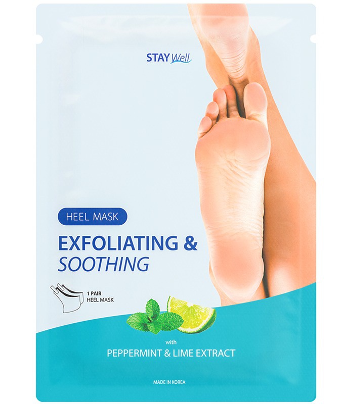 Stay Well Exfoliating & Soothing Heel Mask Peppermint & Lime