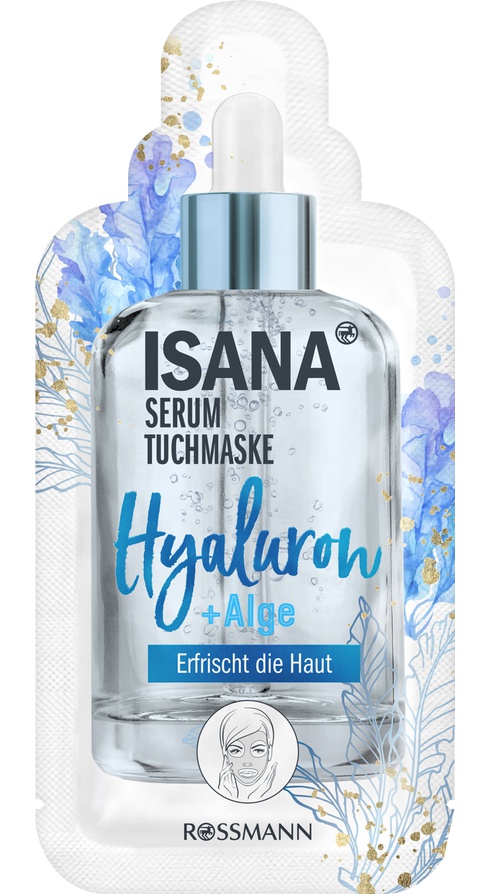Isana Serum Tuchmaske Hyaluron + Alge