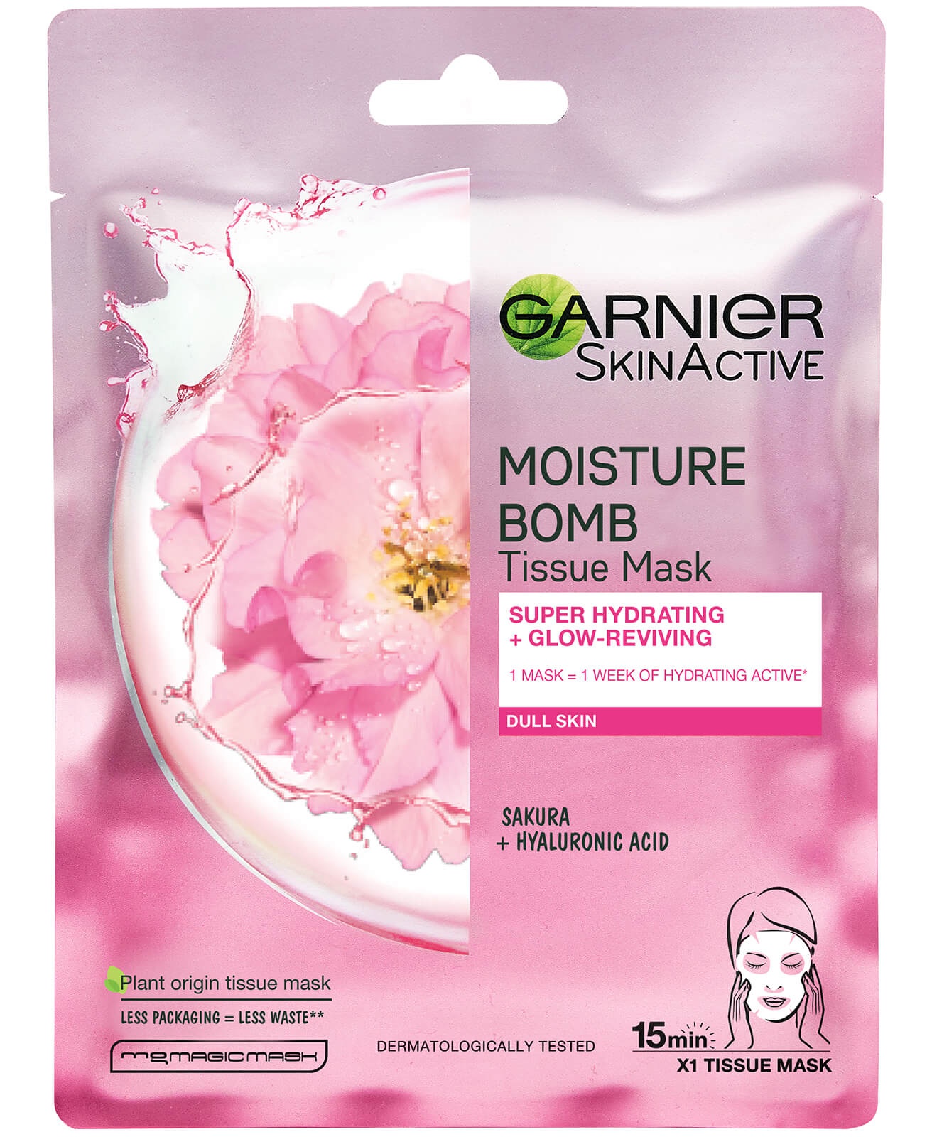 Garnier Moisture Bomb Sakura Hydrating Face Sheet Mask For Dull Skin