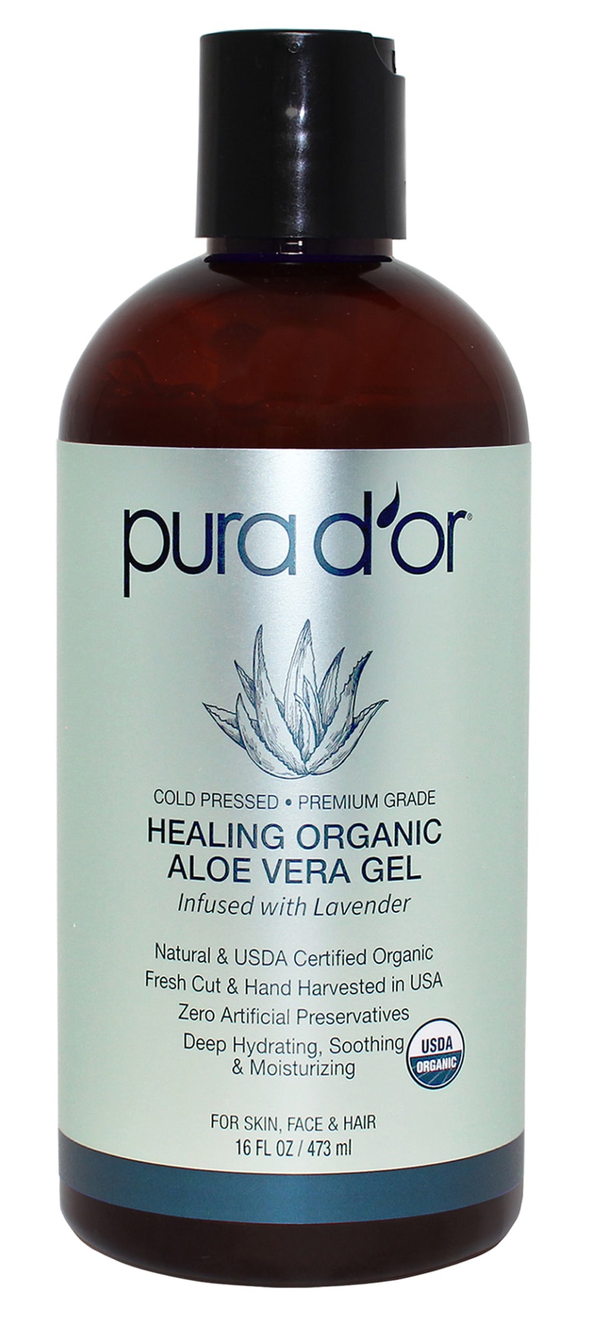 PURA D'OR Healing Organic Aloe Vera Gel - Lavender