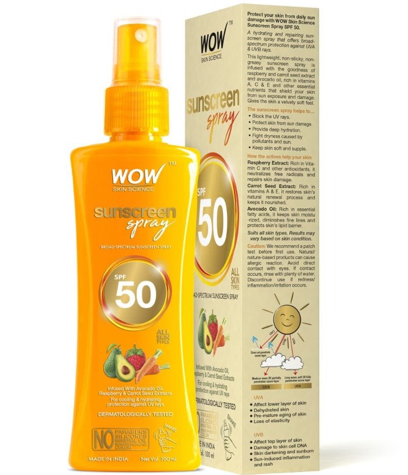 WOW skin science Broad Spectrum Sunscreen Spray SPF 50