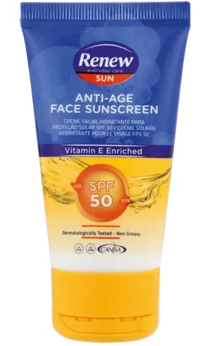 Renew Everyday Care Sun Anti-age Face Sunscreen Vitamin E Enriched SPF50