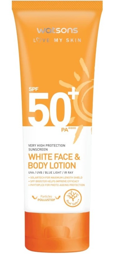 Watsons Love My Skin Very High Protection Sunscreen White Face Body Lotion SPF50+ Pa++++