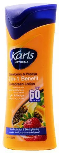 Karis Naturals Strawberry and Papaya Sunscreen Lotion SPF 60