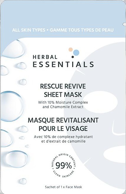 Herbal Essentials Rescue Revive Sheet Mask With 10% Moisture Complex & Chamomile Extract - Single Sachet