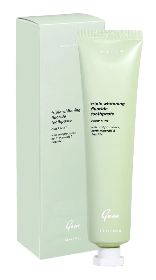 Gem Triple Whitening Toothpaste Fluoride Crisp Mint
