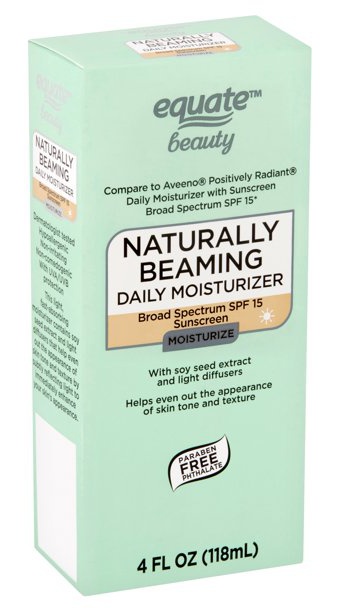 Equate Beauty Naturally Beaming Broad Spectrum Daily Moisturizer Sunscreen, Spf 15
