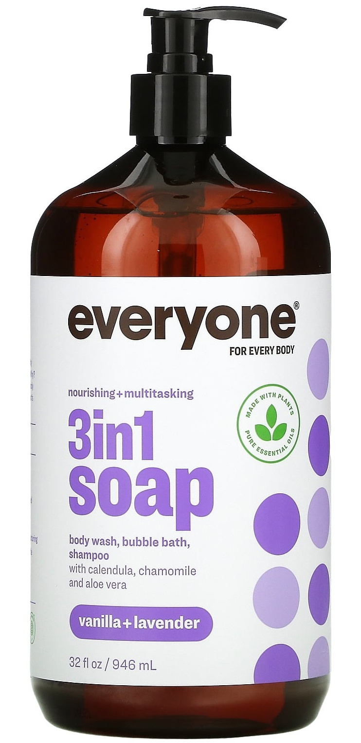 Everyone 3 In 1 Body Wash, Bubble Bath, Shampoo Vanilla + Lavender