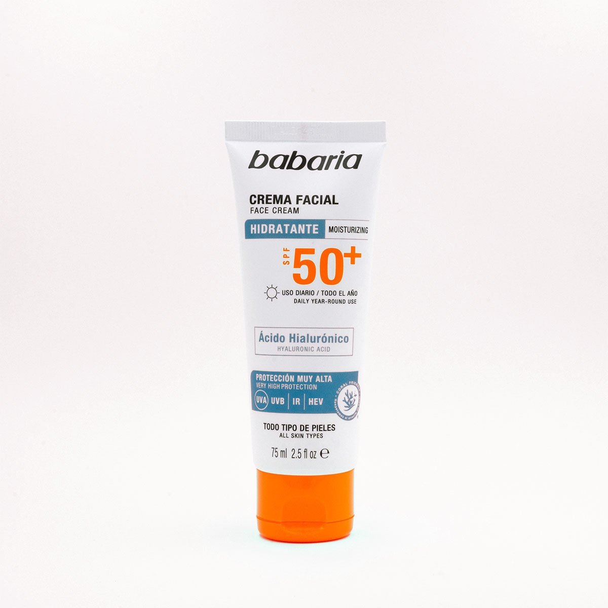Babaria Face Cream Moisturizing 50+SPF Hyaluronic Acid