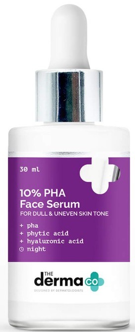 The derma CO 10% PHA Face Serum With Gluconolactone & Hyaluronic Acid