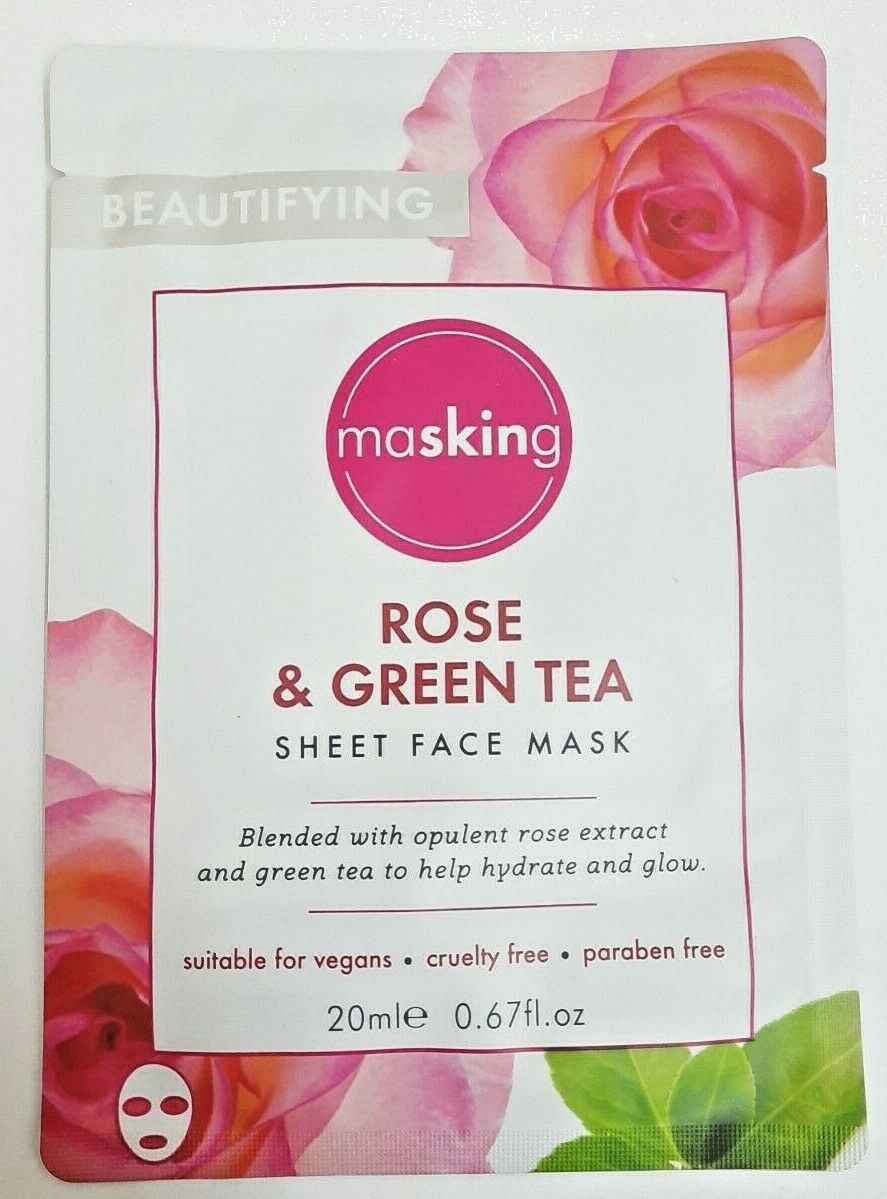 masking Rose & Green Tea Sheet Face Mask