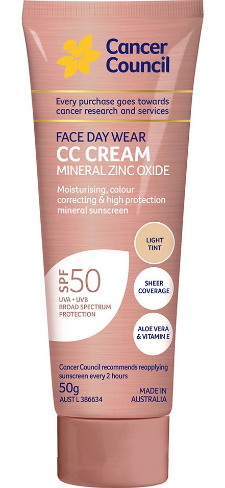 Cancer Council Face Day Wear CC Cream Mineral Zinc Oxide SPF50+