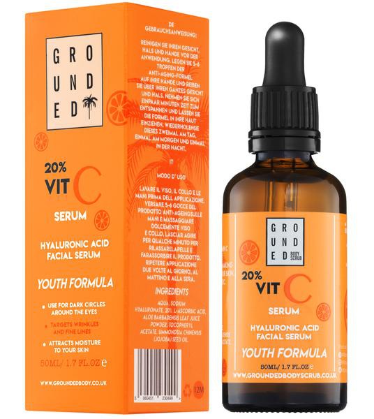 Grounded Vitamin C And Hyaluronic Acid Anti-Ageing Serum