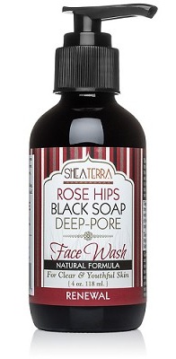 Shea Terra Organics Rose Hips Black Soap Deep Pore Facial Wash