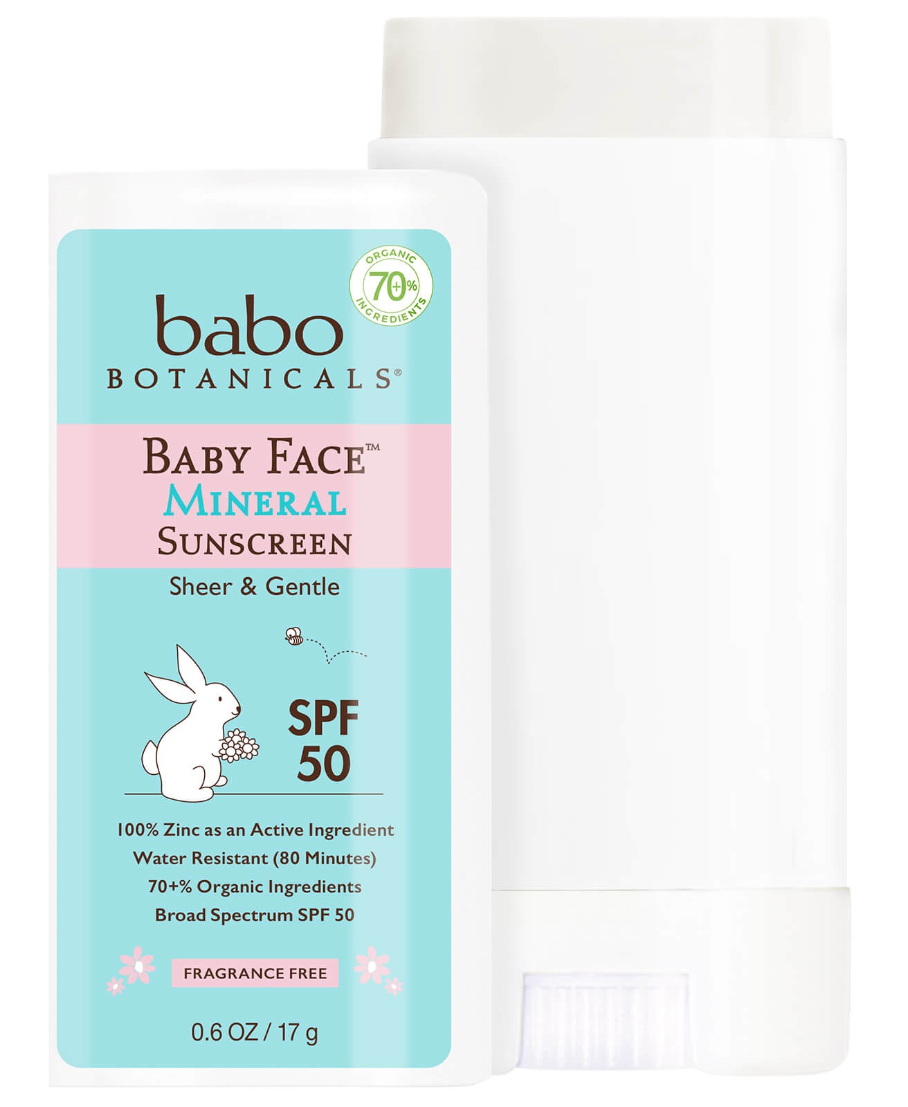 Babo Botanicals Baby Face, Mineral Sunscreen Stick, Spf 50