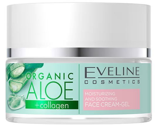 Eveline Organic Aloe + Collagen Moisturizing And Soothing Face Cream-Gel