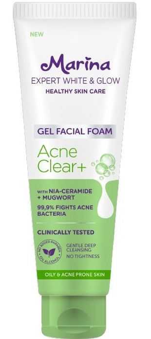 Marina Expert White & Glow Acne Clear+ Gel Facial Foam