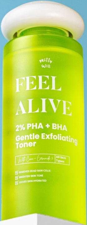 PRETTYWELL Feel Alive PHA + BHA Gentle Exfoliating Toner ingredients  (Explained)