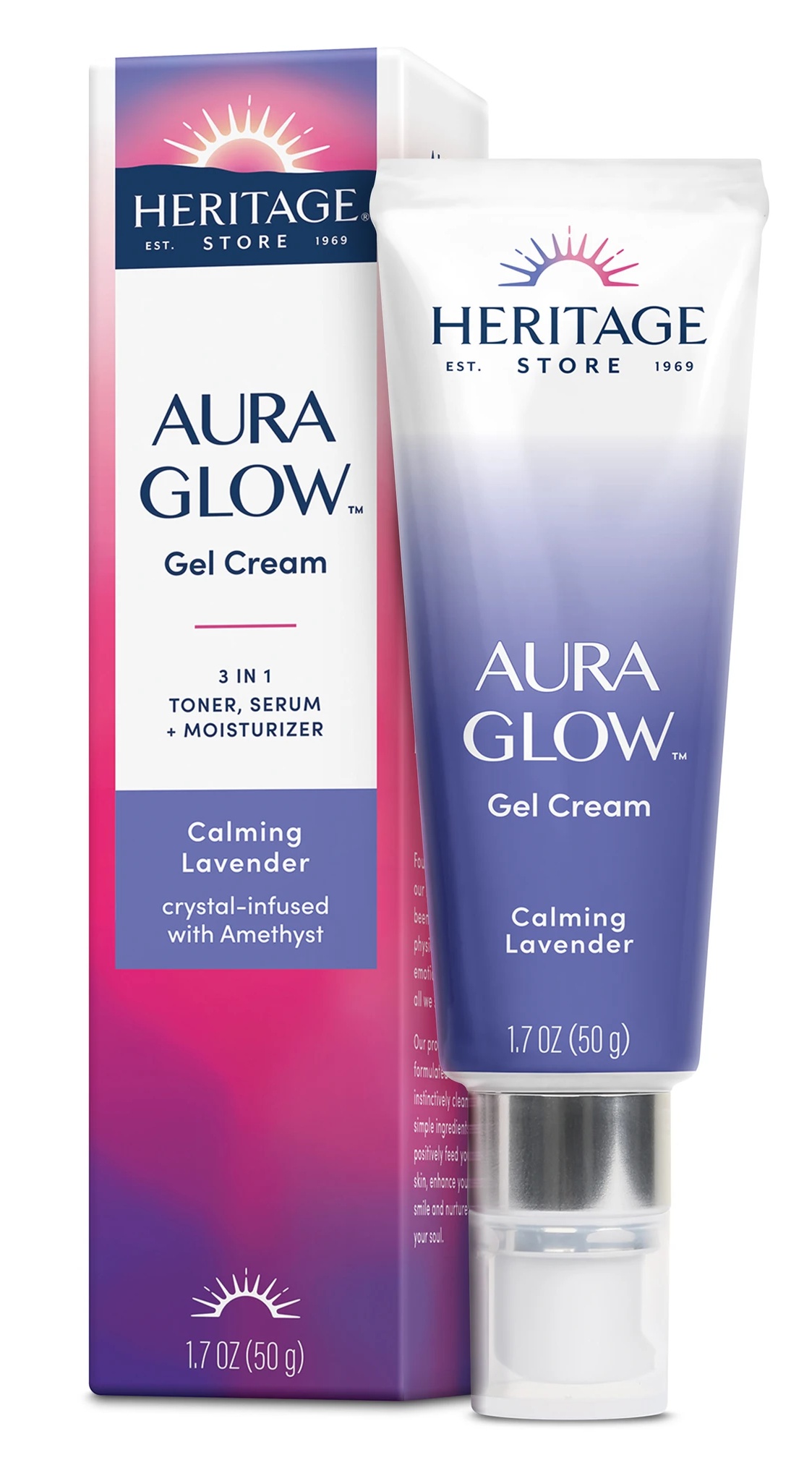 Heritage Store Aura Glow Gel Cream, Calming Lavender