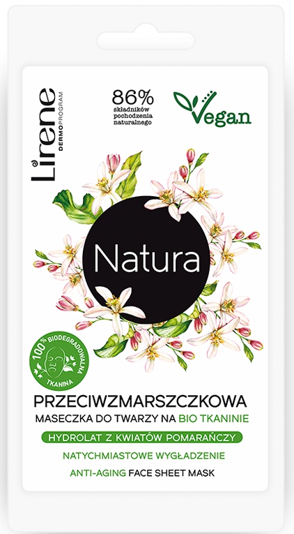 Lirene Natura Anti-Aging Face Sheet Mask With Orange Blossom