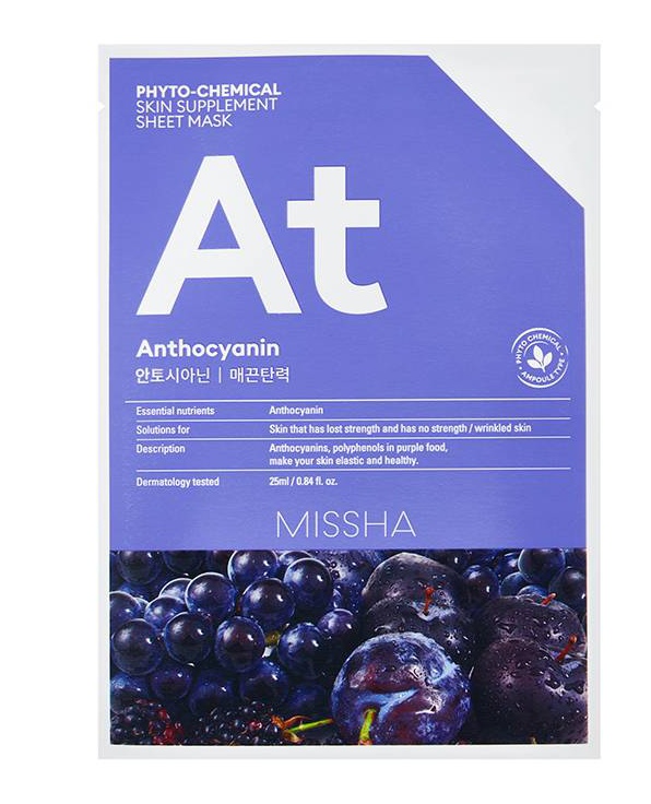 Missha Phyto-Chemical Skin Supplement Sheet Mask - Anthocyanin