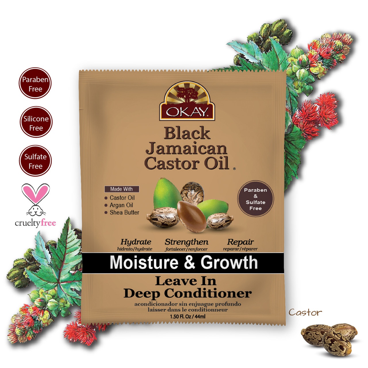 Okay Pure Naturals Black Jamaican Castor Oil Leave In Deep Conditioner Moisture & Growth