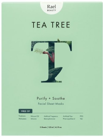 Rael Beauty Tea Tree Purify + Soothe Facial Sheet Masks