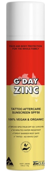 G'day Zinc Tatoo Aftercare Mineral Sunscreen SPF50
